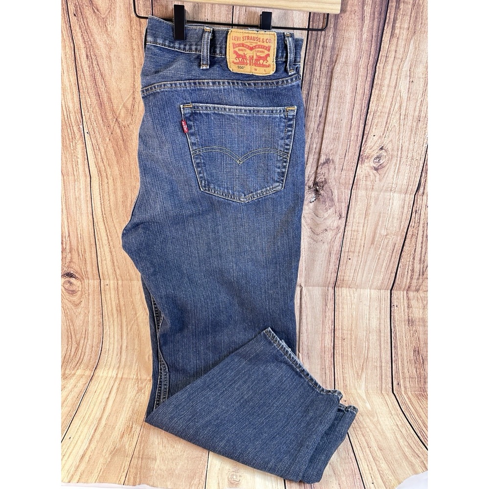 Levi's 550 Mens Blue Jeans Medium Wash Relaxed Fit Loose‎ 44 x 31